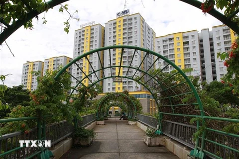 Chung cư Carina Plaza, quận 8, Thành phố Hồ Chí Minh. (Ảnh: Thanh Vũ/TTXVN)