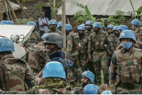 Lính mũ nồi xanh của Liên hợp quốc tại CHDC Congo. (Nguồn: AFP)