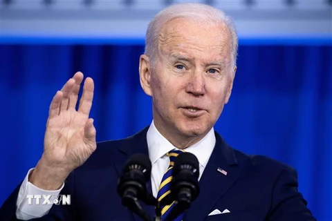 Tổng thống Mỹ Joe Biden phát biểu tại Culpeper, Virginia, Mỹ, ngày 10/2/2022. (Ảnh: AFP/TTXVN)