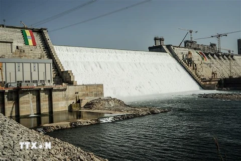 Đập thủy điện Đại Phục Hưng ở Guba, Ethiopia, ngày 19/2/2022. (Ảnh: AFP/TTXVN)