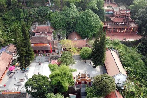 Khu đền Mẫu là điểm đến chính của du khách khi đến với danh thắng Tây Thiên. (Ảnh: Hoàng Hùng/TTXVN)