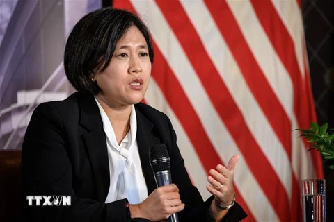 Đại diện thương mại Mỹ Katherine Tai. (Ảnh: AFP/TTXVN)