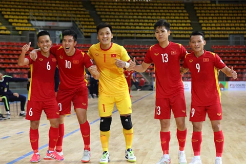 Các cầu thủ đội tuyển futsal Việt Nam. (Nguồn: VFF)