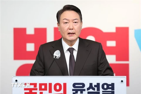 Tổng thống đắc cử Yoon Suk-yeol. (Ảnh: Yonhap/TTXVN)