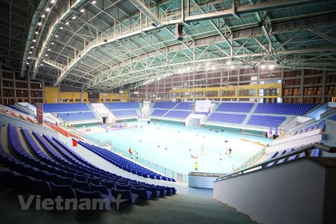 Nhà thi đấu Bắc Giang, nơi tổ chức thi đấu môn cầu lông của SEA Games 31. (Ảnh: PV/Vietnam+)