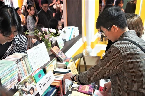 Ngày hội đọc sách thu hút đông đảo sinh viên Việt Nam tại Moskva tham gia. (Ảnh: Duy Trinh/TTXVN)