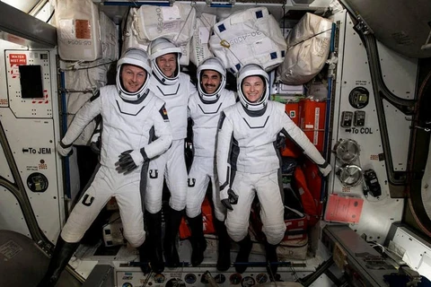 Bốn phi hành gia trên modul Harmony của Trạm Vũ trụ Quốc tế ngày 21 tháng 4 năm 2022. (Nguồn: NASA/Reuters)