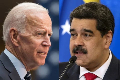 Tổng thống Mỹ Joe Biden và người đồng cấp Venezuela Nicolas Maduro. (Nguồn: Bloomberg)