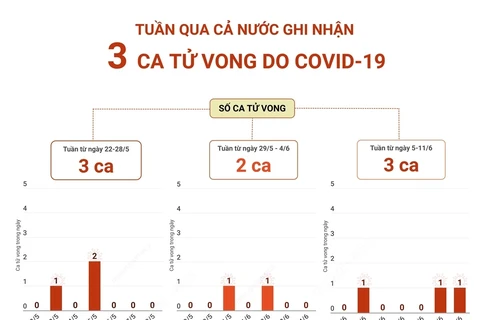 [Infographics] Tuần qua cả nước ghi nhận 3 ca tử vong do COVID-19
