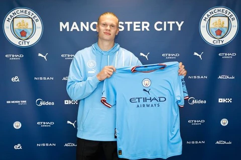 Manchester City đã ký hợp đồng với một trong những tiền đạo xuất sắc nhất thế giới là Erling Haaland. (Ảnh: Getty Images)