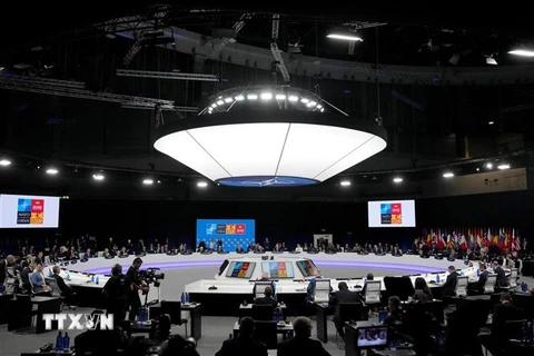 Toàn cảnh Hội nghị thượng đỉnh NATO ở Madrid, Tây Ban Nha, ngày 30/6/2022. (Ảnh: AFP/TTXVN)