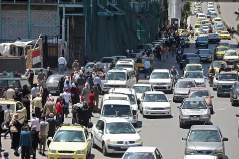 Một con phố đông đúc ở thủ đô Damascus của Syria. (Nguồn: AFP)