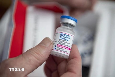 Vaccine phòng COVID-19 dành cho trẻ em của hãng dược Moderna, tại Needham, Massachusetts, Mỹ ngày 21/6/2022. (Ảnh: AFP/TTXVN)