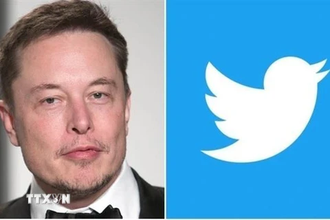 Tỷ phú Elon Musk và biểu tượng Twitter. (Ảnh: Mega/TTXVN)