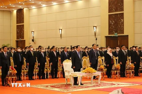 Các đại biểu tham dự lễ khai mạc Hội nghị AEM-54. (Ảnh: TTXVN phát)