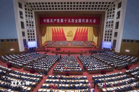 Các đại biểu tham dự Đại hội đại biểu toàn quốc lần thứ XIX của Đảng Cộng sản Trung Quốc ở Bắc Kinh tháng 10/2017. (Nguồn: THX/TTXVN)
