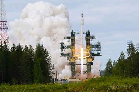 Tên lửa Angara 1.2 được phóng từ Sân bay vũ trụ Plesetsk ngày 15/10 giờ Moskva. (Nguồn: SSO)