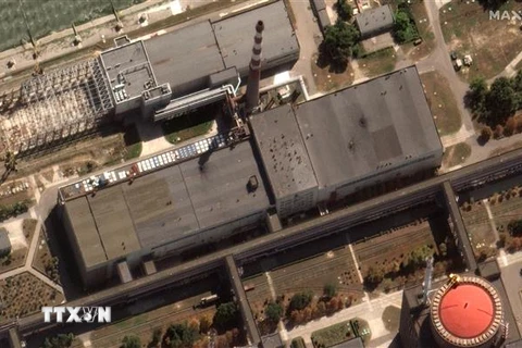 Nhà máy điện hạt nhân Zaporizhzhia ở Enerhodar, Ukraine. Ảnh chụp qua vệ tinh. (Nguồn: AFP/TTXVN)