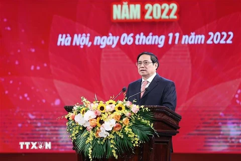 Thủ tướng Phạm Minh Chính phát biểu. (Ảnh: Dương Giang/TXVN)