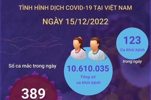 [Infographics] Ngày 15/12, có 389 ca COVID-19 mới, 123 F0 khỏi bệnh