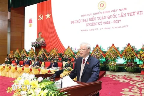 Tổng Bí thư Nguyễn Phú Trọng phát biểu chỉ đạo đại hội. (Ảnh: Trí Dũng/TTXVN)