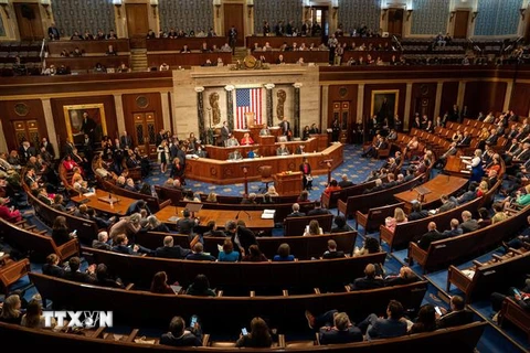 Toàn cảnh phiên bỏ phiếu bầu Chủ tịch Hạ viện Mỹ ở Washington, DC, ngày 4/1/2023. (Ảnh: THX/TTXVN)