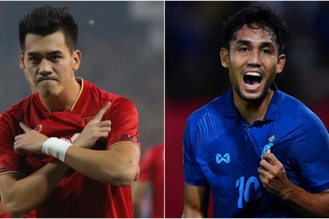 Tiến Linh và Dangda cạnh tranh ngôi Vua phá lưới AFF Cup 2022. (Ảnh: AFF) 