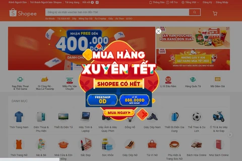 Shopee khuyến mại sắm Tết. (Ảnh chụp màn hình)