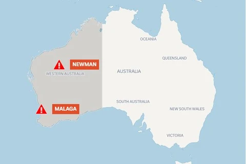Viên nang chứa chất phóng xạ có thể ở bất cứ đâu trong quãng đường dài hơn 1.400km giữa Malaga, ở Perth và Newman ở phía bắc xa xôi của bang Tây Australia.(Nguồn: ABC News)