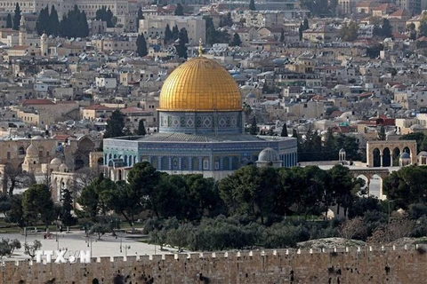 Khu đền thờ Hồi giáo Al-Aqsa ở Jerusalem, ngày 28/1/2023. (Ảnh: AFP/TTXVN)