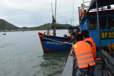Bộ đội Biên phòng tỉnh Bình Định giúp ngư dân gặp nạn vào bờ