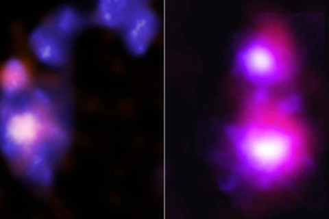 NASA phát hiện 2 hố đen khổng lồ trong thiên hà lùn sắp va chạm. (Nguồn: NASA)