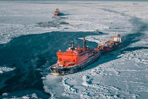 Tuyến vận tải Biển Bắc đi qua Bắc Cực là một trong những dự án hàng đầu của Tổng thống Nga Vladimir Putin. (Ảnh: Rosatom)