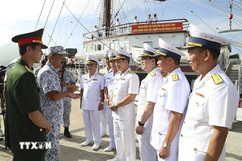 Tàu buồm 286 - Lê Quý Đôn thăm xã giao Căn cứ Hải quân Lumut, Malaysia ngày 4/10/2022. (Ảnh: An Nguyễn/TTXVN)