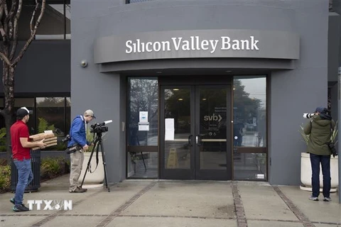 Trụ sở ngân hàng Silicon Valley Bank (SVB) ở bang California, Mỹ ngày 10/3/2023. (Ảnh: THX/TTXVN)