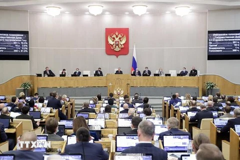 Một phiên họp của Duma quốc gia (Hạ viện) Nga ở Moskva. (Ảnh: AFP/TTXVN)