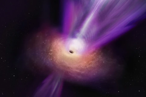 Bức ảnh cho thấy điểm phóng một luồng khổng lồ các hạt năng lượng cao bắn vào không gian.(Nguồn: Reuters)