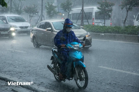 Đêm 3/5, nhiều khu vực có mưa dông. (Ảnh: Lê Minh Sơn/Vietnam+)