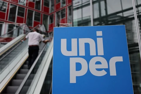 Logo Uniper tại trụ sở công ty tiện ích ở Duesseldorf, Đức. (Nguồn: Reuters)