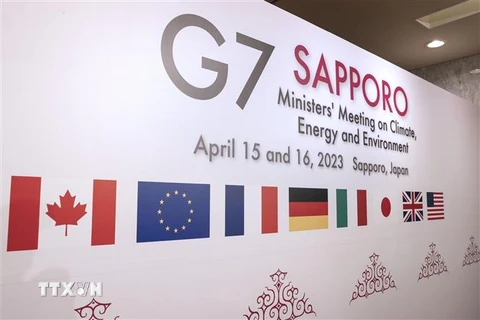 Panô Hội nghị Bộ trưởng Năng lượng và Môi trường của G7 tại Sapporo, Nhật Bản. (Ảnh: Kyodo/TTXVN)