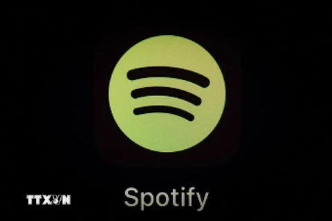 Biểu tượng của dịch vụ phát nhạc số Spotify. (Ảnh: AFP/TTXVN)