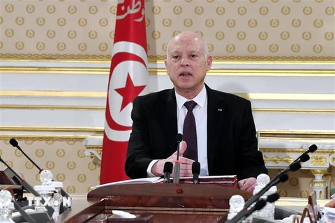 Tổng thống Tunisia Kais Saied. (Ảnh: AFP/TTXVN)