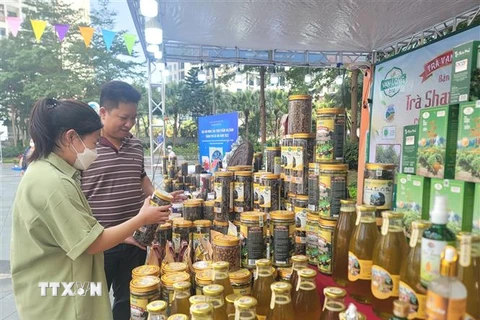 Festival nông sản Hà Nội năm 2023 được tổ chức tại Sóc Sơn. (Ảnh: Phương Anh/TTXVN)