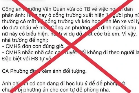 Hà Nội: Công an bác bỏ thông tin bắt cóc trẻ em ở phường Văn Quán