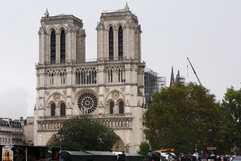 Nhà thờ Đức Bà Paris, Pháp, trong quá trình sửa chữa và phục dựng, ngày 17/10/2019. (Ảnh: THX/TTXVN)