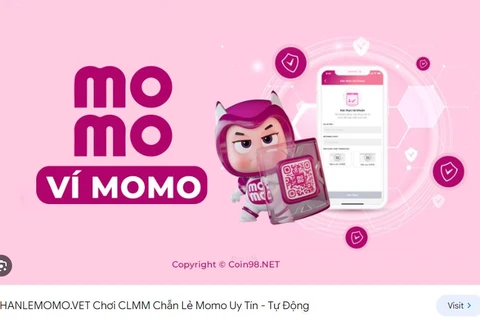 Website “chanlemomo.vet” tổ chức đánh bạc qua mạng. (Ảnh chụp màn hình)
