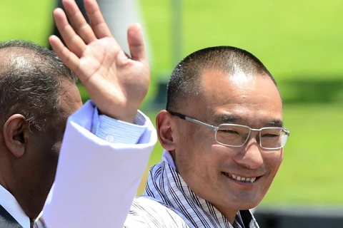 Ông Tshering Tobgay, lúc đang là Thủ tướng Bhutan, tại Katunayake ngày 9/4/2015. (Ảnh: AFP/TTXVN)