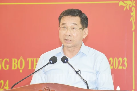 Chủ nhiệm Ủy ban Kiểm tra Thành ủy Thành phố Hồ Chí Minh Dương Ngọc Hải phát biểu tại Hội nghị. (Ảnh: Trang tin Điện tử Đảng bộ Thành phố Hồ Chí Minh)