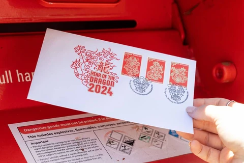 Bộ tem đặc biệt được phát hành đúng dịp Tết Nguyên Đán Giáp Thìn. (Nguồn: Australia Post)