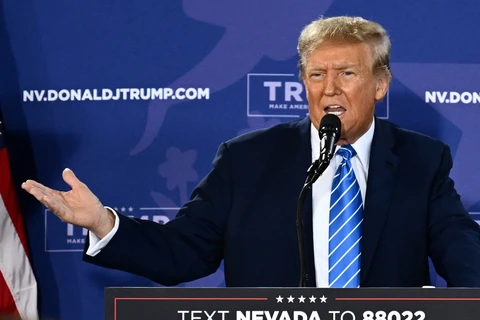 Cựu Tổng thống Mỹ Donald Trump phát biểu trong cuộc vận động tranh cử ở bang Nevada ngày 27/1/2024. (Ảnh: AFP/TTXVN)